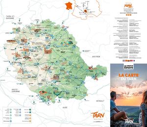 Carte touristique du Tarn éditée par Tourisme Tarn